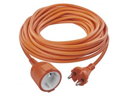 Dvojžilový pohyblivý prívod 20 m / 1 zásuvka / oranžový / PVC / 230 V / 1,5 mm2