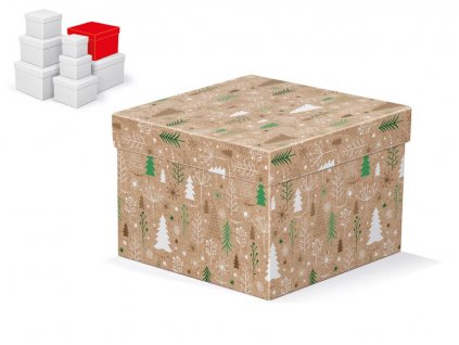 krabička darčeková vianočná C-V008-F 18x18x13cm 5371051