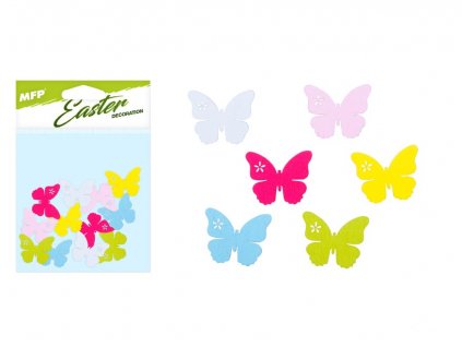dekorácia motýľ 3cm 12ks farebný mix 2221754