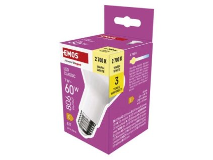 LED žiarovka Classic R63 / E27 / 7 W (60 W) / 806 lm / Teplá biela