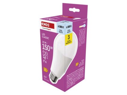LED žiarovka Classic A80 / E27 / 20 W (150 W) / 2452 lm / Studená biela