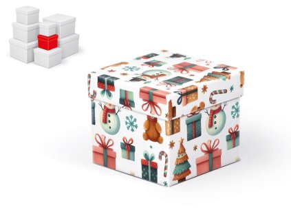 krabička darčeková vianočná C-V009-B 10x10x9cm 5371161