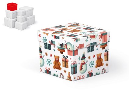 krabička darčeková vianočná C-V009-C 12x12x10cm 5371162