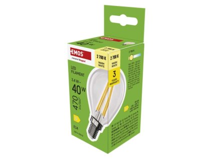 LED žiarovka Filament Mini Globe / E14 / 3,4 W (40 W) / 470 lm / Teplá biela
