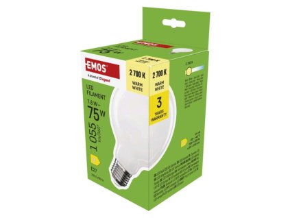 LED žiarovka Filament G95 / E27 / 7,8 W (75 W) / 1055 lm / Teplá biela