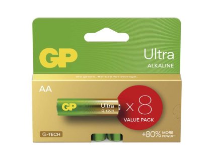 Alkalická batéria GP Ultra LR6 (AA), 8 ks