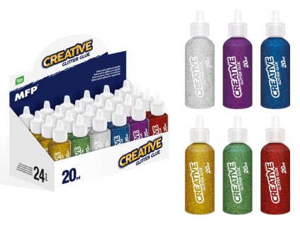 lepidlo glitrové 20ml mix farieb display 24ks 6660011