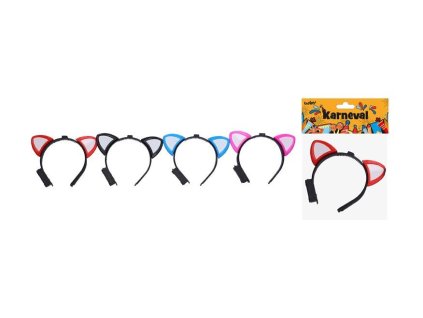 Čelenka W039097 s ozdobou uši svietiace (blikajúce) 14x18 cm