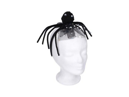 Set karneval W053405 - čelenka s ozdobou čierny pavúk