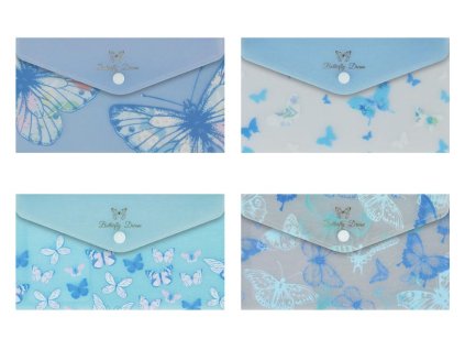 zložka M s cvokom DL Motýle modrá 5371343