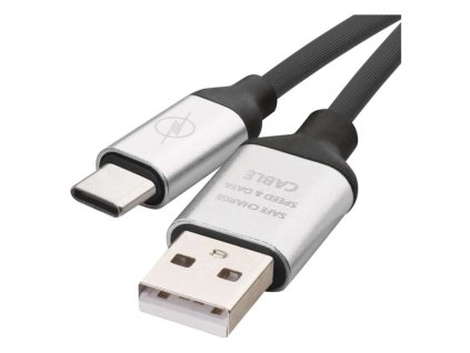 Nabíjací a dátový kábel USB-A 2.0 / USB-C 2.0, 1 m, čierny