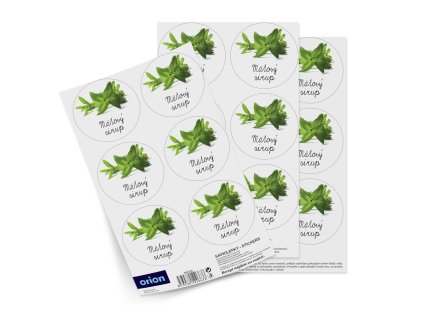 Samolepky na fľaše Mátový sirup