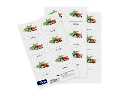 Samolepky na fľaše sirup