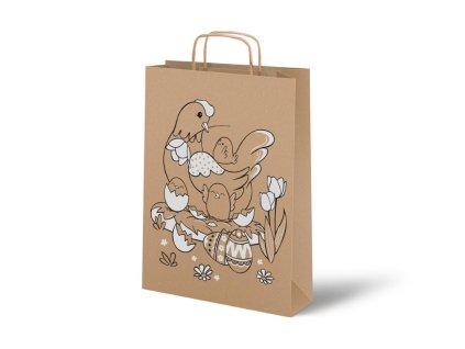 taška veľkonočná papier hnedý s uchom 22x28x10cm 5251293