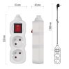 Predlžovací kábel 2 m / 2 zásuvky / s vypínačom / biely / PVC / 1 mm2