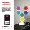 GoSmart LED stolná lampa Hexagon biela, 6 častí, RGBIC stmievateľná, WiFi