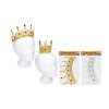 Set karneval W032038 - zlatá/stříbrná koruna 15x8 cm