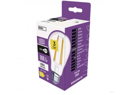 Screenshot 2024 03 07 at 09 18 37 LED žárovka Filament A60 E27 5 9 W (60 W) 806 lm neutrální bílá EMOS