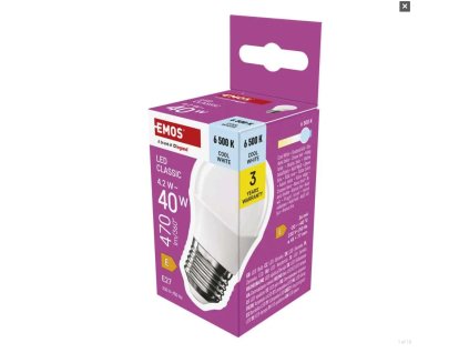 Screenshot 2024 12 10 at 13 58 40 LED žárovka Classic Mini Globe E27 4 2 W (40 W) 470 lm studená bílá EMOS