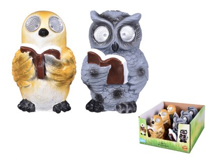 Sova solární cementová 9x14x16cm