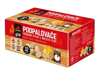 Podpalovač z dřevité vlny 32ks, 50mm