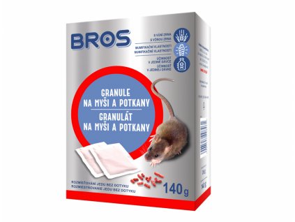 Rodenticid BROS granule na myši a potkany 7x20g