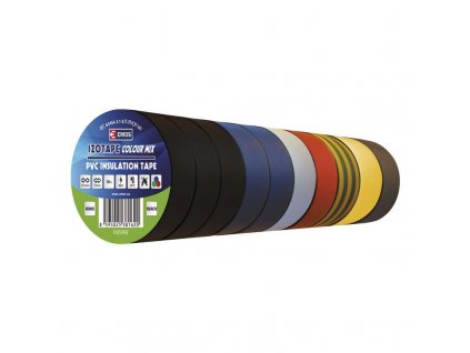 Izolační páska PVC 15mm / 10m barevný mix, 10ks