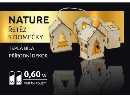LED dekorace - Nature řetěz s domečky 10 LED