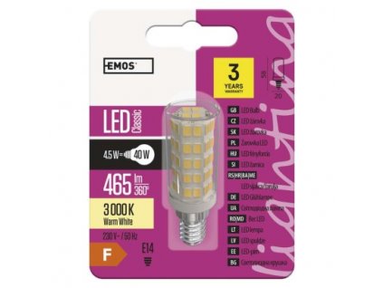 LED žárovka Classic JC 4,5W E14 teplá bílá