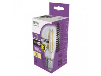 LED žárovka Filament A60 8,5W E27 teplá bílá, stmívatelná