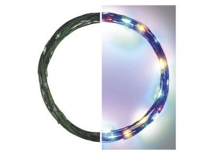 LED vánoční nano řetěz zelený, 4 m, venkovní i vnitřní, multicolor, časovač