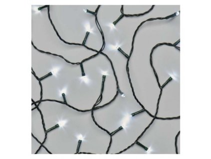 LED vánoční řetěz, 8 m, venkovní i vnitřní, studená bílá, časovač