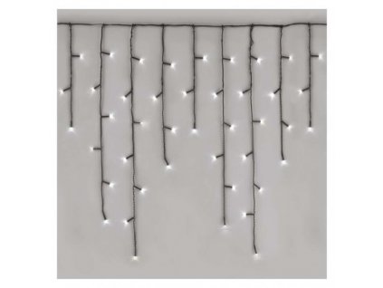 LED vánoční rampouchy, 3,6 m, venkovní i vnitřní, studená bílá, programy