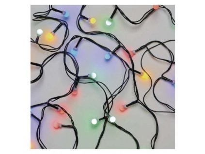 LED vánoční cherry řetěz – kuličky, 8 m, venkovní i vnitřní, multicolor, časovač