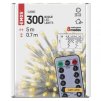 LED vánoční rampouchy, 5 m, venkovní i vnitřní, teplá bílá, ovladač, programy, časovač