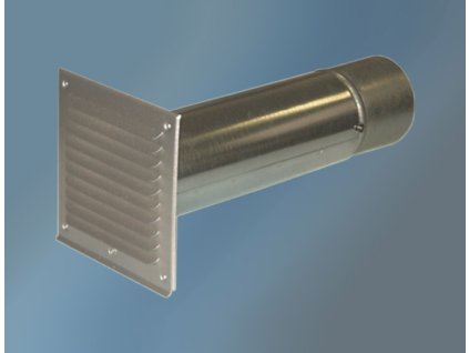 Ventilační systém kulatý s mřížkou, pozinkovaný kov, kruhové připojení, ø 125 mm