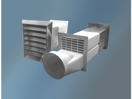 Ventilační systém kulatý s přívodem vzduchu, kruhové připojení, vnější mřížka nerez, ø 150 mm