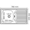 Nerezový dřez 780 x 435 mm typ ET78