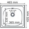 Nerezový dřez 465 x 435 mm typ E33