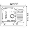Nerezový dřez 620 x 500 mm typ Sparta 4