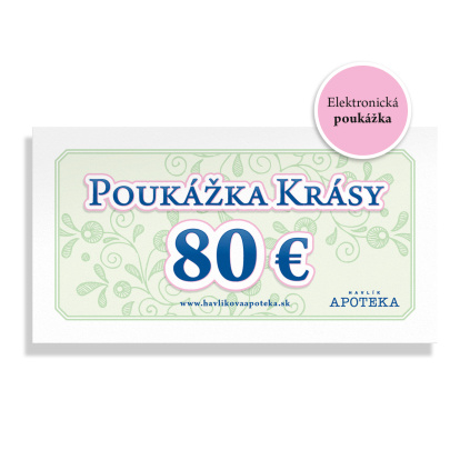 Světle zelená elektronická poukázka na bílém pozadí.