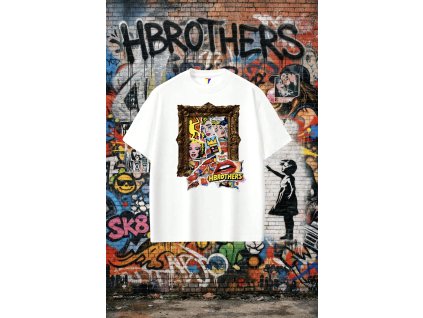 Bílé kvalitní oversize triko HB ART EDITION