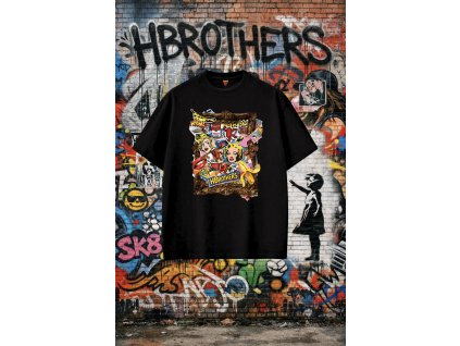 Černé kvalitní oversize triko HB ART EDITION