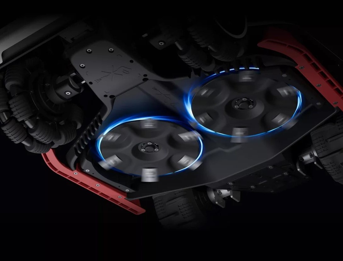 Detail dvojitých disků a nožů