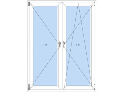 Plastové okno dvoukřídlé  O+OS 150x150