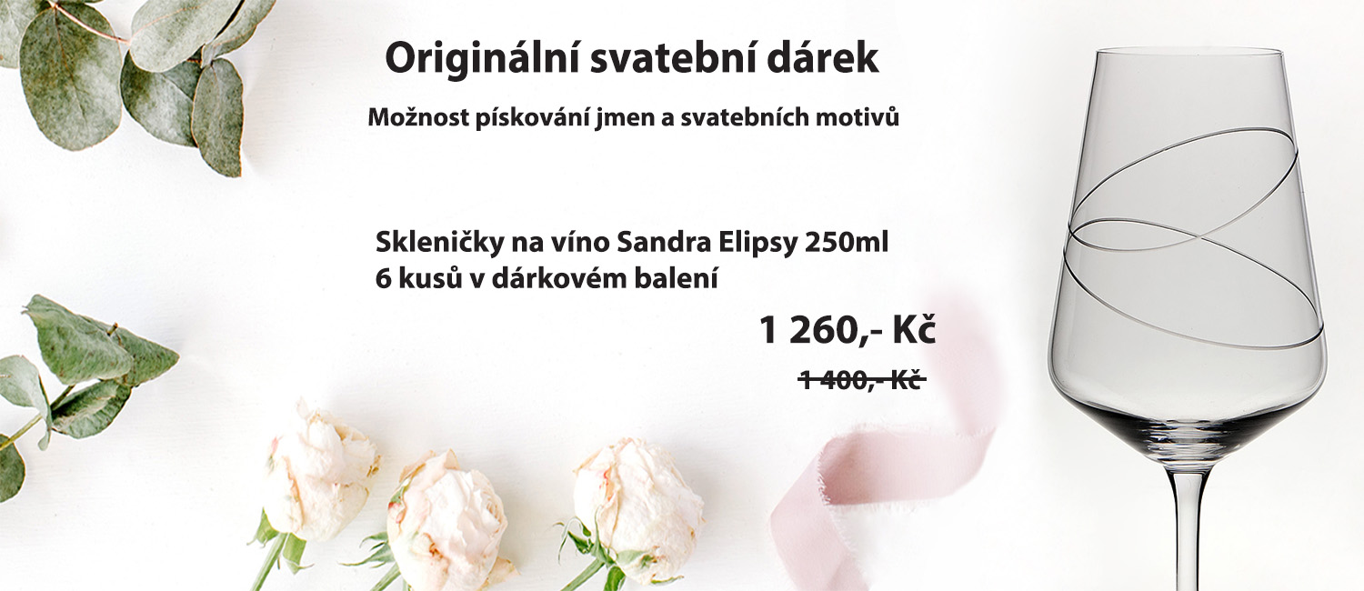 Originální svatební dárek s pískováním - Sandra 250 Elipsy