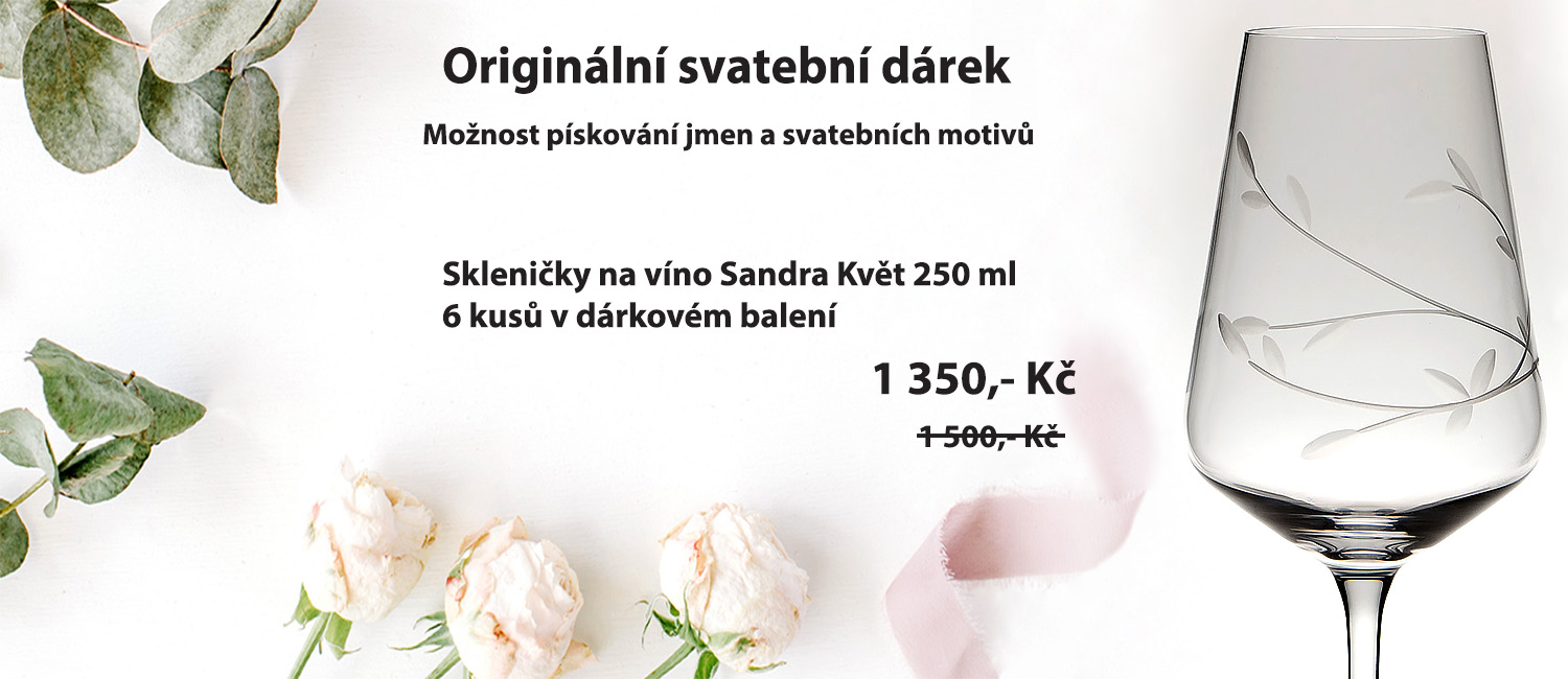 Originální svatební dárek s pískováním - Sandra 250 Květ