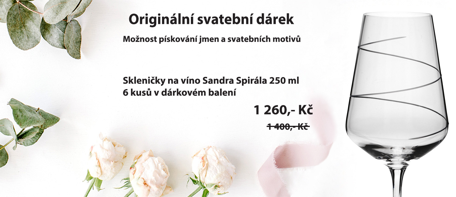 Originální svatební dárek s pískováním - Sandra 250 Spirála