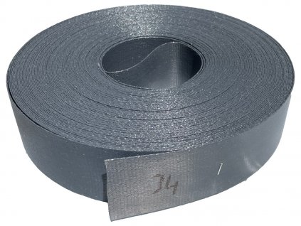 PVC pás tkaný šedý, pevnost 1300 kg, šířka 47 mm, tloušťka 0,8 mm