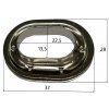 Oválný plachtový kroužek 22,5 x 13,5 mm mosazný poniklovaný
